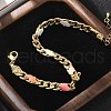 Brass Enamel Links Bracelets for Women BJEW-B125-06G-1