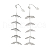 304 Stainless Steel Leaf Stud Earrings for Women EJEW-R008-02P-4