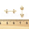 Brass Micro Pave Clear Cubic Zirconia Connector Charms KK-B134-43G-3