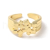 Rack Plating Brass Open Cuff Rings RJEW-M158-01G-2