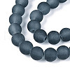 Frosted Transparent Glass Beads Strands GLAA-S031-8mm-12-01-3