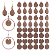 Elit 40Pcs 2 Styles Walnut Wood Pendants WOOD-PH0002-34-1