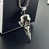Stylish Stainless Steel Gothic Raven Head Pendant Necklaces for Fashionable Men BB1837-2