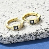 Brass Clear Cubic Zirconia Hoop Earrings EJEW-M047-07G-2