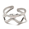 Non-Tarnish 304 Stainless Steel Open Cuff Rings RJEW-Z018-21P-2