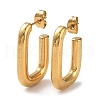 Ion Plating(IP) 304 Stainless Steel Rectangle Ear Studs for Women EJEW-P234-04G-1