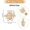 Fingerinspire 12Pcs Bees Alloy Brooches for Backpack Clothes JEWB-CA0001-53G-2