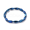 Synthetic Hematite Twist Rectangle Beaded Stretch Bracelet for Men Women G-C006-10-2