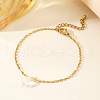 Minimalist Stainless Steel Chain with Transparent Crystal Teardrop Bracelets ZR5979-2