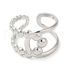 Non-Tarnish 304 Stainless Steel Hollow Knot Open Cuff Ring for Women RJEW-I098-29P-2