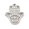 Brass Micro Pave Clear Cubic Zirconia Slide Charms ZIRC-I068-34P-1