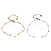 2Pcs 2 Colors 304 Stainless Steel Round Ball Cable Chain Bracelet Making AJEW-JB01331-2