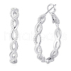 Fashionable S925 Silver Twisted Zirconia Earrings High-end Design Ear Hoops LF6799-6-1