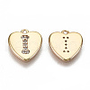 Brass Micro Pave Clear Cubic Zirconia Charms KK-N231-234I-NF-2