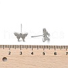 Brass Micro Pave Clear Cubic Zirconia Stud Earrings EJEW-A128-01P-3