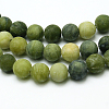 Round Frosted Natural TaiWan Jade Bead Strands G-M248-6mm-02-3