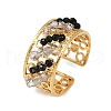 304 Stainless Steel Cuff Rings with Glass Crystal RJEW-V010-03G-3