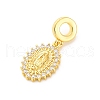 Brass Clear Cubic Zirconia European Dangle Pendants KK-D325-28G-02-2