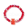 6Pcs 6 Colors Electroplate Glass Beaded Stretch Bracelets for Women BJEW-JB11706-3