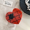 Saw Puzzle Heart Cellulose Acetate(Resin) Claw Hair Clips PW-WG1A16D-01-1