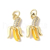 Brass Micro Pave Cubic Zirconia Pendants KK-A252-26B-G-1