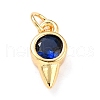 Real 18K Gold Plated Brass Micro Pave Cubic Zirconia Charms ZIRC-L100-088G-3