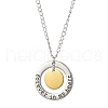 304 Stainless Steel and Alloy Round With Word Forever In My Heart Pendant Necklace NJEW-JN04697-02-2