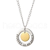 304 Stainless Steel and Alloy Round With Word Forever In My Heart Pendants Necklace NJEW-JN04697-02-2