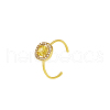Stainless Steel Micro Pave Cubic Zirconia Adjustable Open Cuff Rings for Women UZ5362-2-3