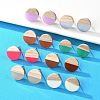Resin & Wood Stud Earrings EJEW-N017-003A-1