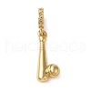 Rack Plating Brass Micro Pave Clear Cubic Zirconia European Dangle Charms KK-P279-16G-1