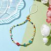 Glass Seed & Natural Howlite & Natural Cultured Freshwater Pearl Mobile Straps HJEW-JM01899-4