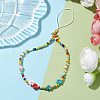 Glass Seed & Natural Howlite & Natural Cultured Freshwater Pearl Mobile Straps HJEW-JM01899-4