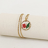 Alloy & Plastic Inner Flower Flat Round Pendant Necklaces FS-WG8915D-14-1