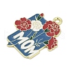Mother's Day Alloy Enamel Pendants PALLOY-V001-02B-2
