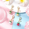 4Pcs Tomato Glass Seed Beaded Pendant Decorations HJEW-MZ00264-1