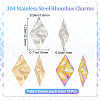 Beebeecraft 30Pcs 3 Colors 304 Stainless Steel Pendant STAS-BBC0001-48-2