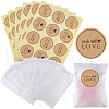 CRASPIRE 120Pcs Flat Translucent Glassine Waxed Paper Treat Bags Cookie Bags STIC-CP0001-11F-1