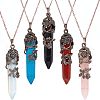  DIY 5Pcs Gemstone Pointed Pendant Making Kits DIY-NB0005-08-1