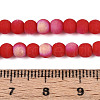 Frosted Opaque Glass Beads Strands GLAA-T032-P4mm-MBB04-4