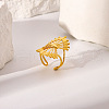 Hollow Out Stainless Steel Adjustable Cuff Rings for Women ZX9886-2