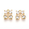 Brass Micro Pave Cubic Zirconia Charms KK-N261-94B-G-1