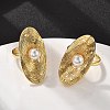 Oval Brass Finger Rings for Women RJEW-S622-04G-2