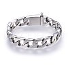 304 Stainless Steel Curb Chains Bracelets BJEW-E346-13B-P-1
