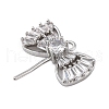 Brass Micro Pave Clear Cubic Zirconia European Dangle Charms Bails KK-P289-07P-2