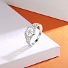 925 Sterling Silver Micro Pave Clear Cubic Zirconia Finger Rings for Women FS-WG35926-01-4