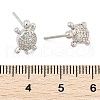 Brass Micro Pave Clear Cubic Zirconia Stud Earrings EJEW-R016-26P-03-5