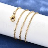 Ion Plating(IP) 304 Stainless Steel Cable Necklaces MAK-N016-12G-2