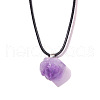 Natural Amethyst Raw Rough Nuggets Pendant Necklaces FS-WGF5E50-01-4