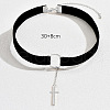Cross Alloy Pendant Black Velvet Cord Choker Necklaces for Women FS-WGA31B5-01-4